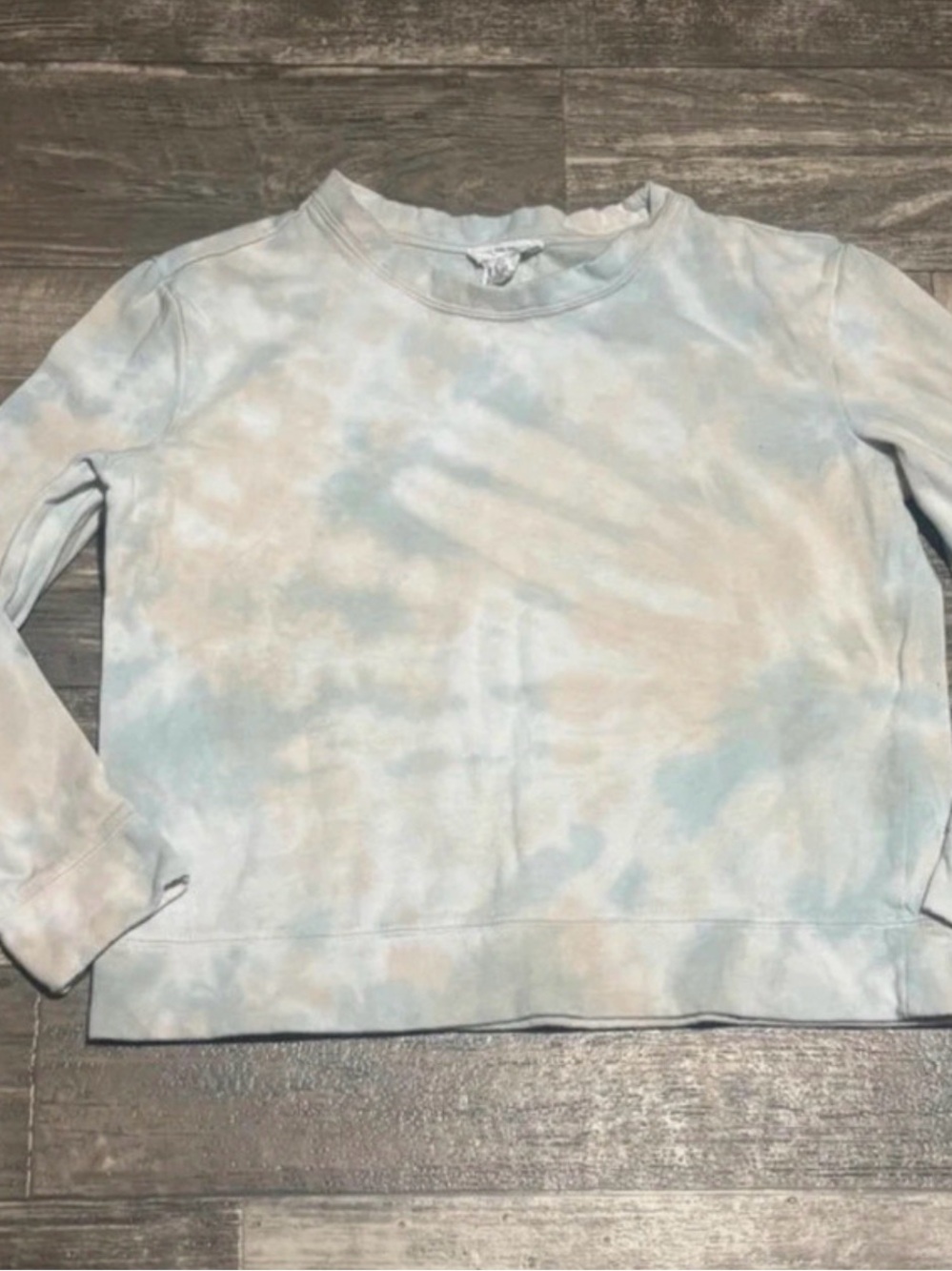 For The Republic Tie-Dye Crewneck Sweatshirt - Light Blue & Cream